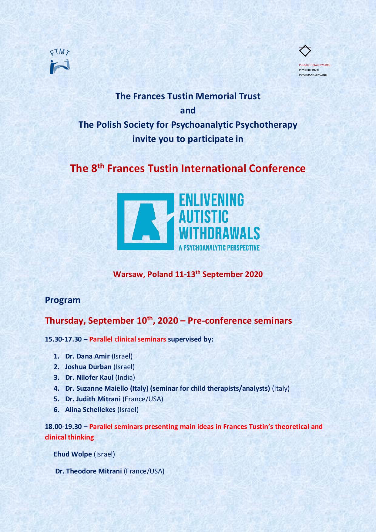 Frances Tustin International Conference